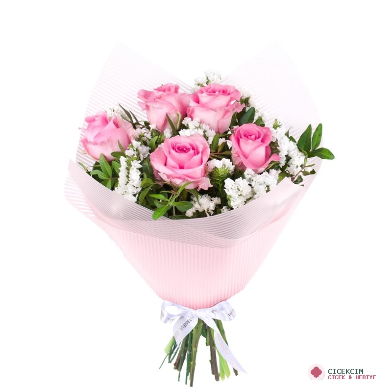 Pembe Gül Buketi 5 li Yeşilköy