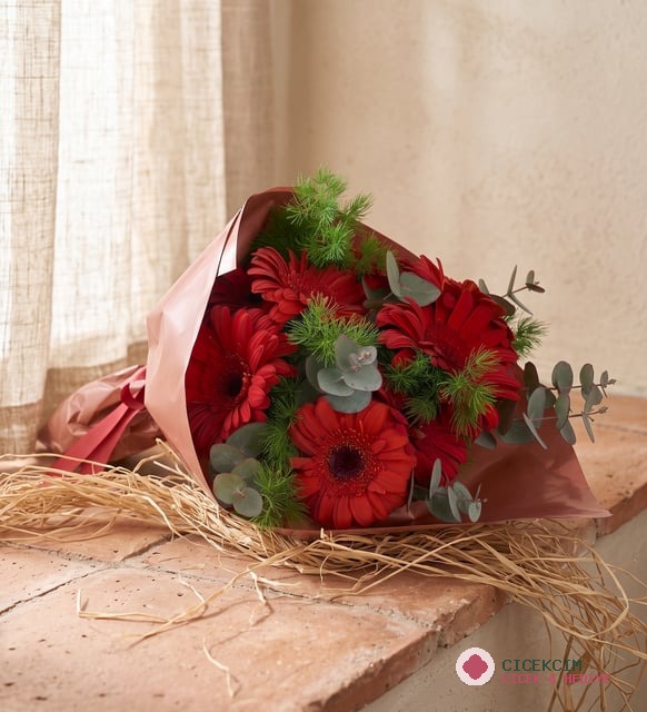 Kırmızı Gerbera Çiçek Buketi