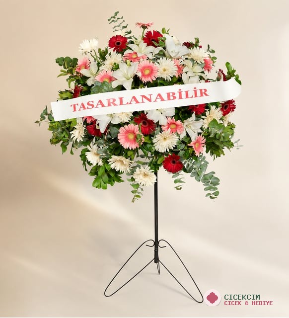 Renkli Gerbera ve Lilyumlardan Hazırlanmış Ferforje Aranjman
